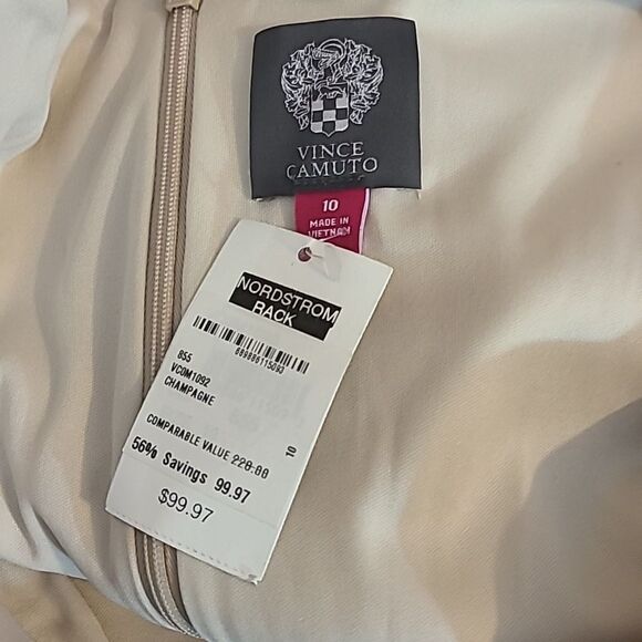 Vince Camuto Ivory Satin Midi Dress Size NWT - Picture 3 of 6